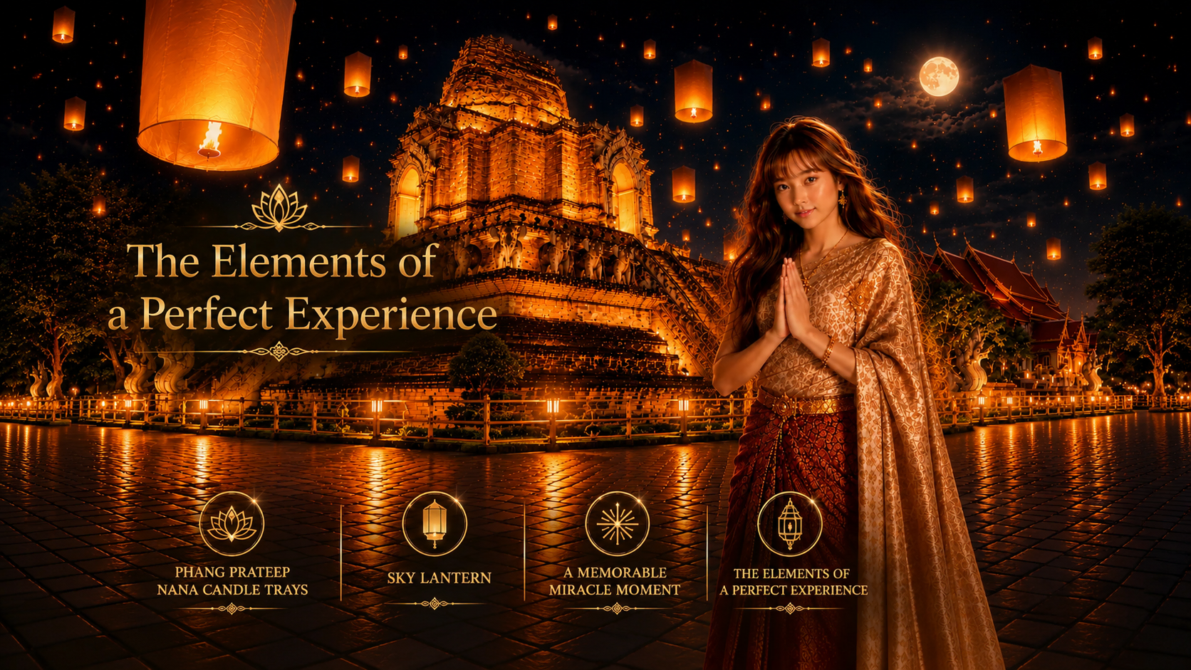 The Elements of a Perfect Experience — Phang Prateep Lanna candle trays, sky lanterns, and a memorable Miracle moment